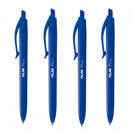 Sachet-de-4-stylos-P1-touch-bleu-MILAN