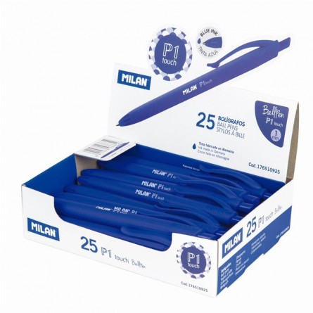 Boite-de-25-stylos-P1-touch-bleu-MILAN