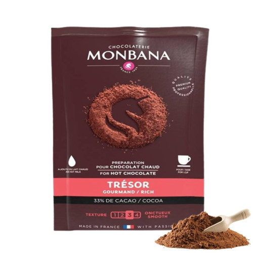 Chocolat en poudre Trésor de chocolat 33% cacao 1kg - Monbana - Aux Délices  des Papilles
