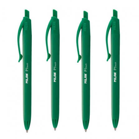 Sachet-de-4-stylos-à-bille-P1-Touch-vert-MILAN