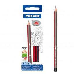 Blister-de-12-crayons-graphite-triangulaire-MILAN