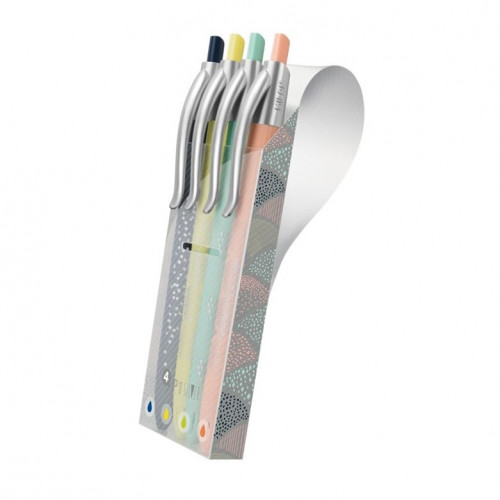 Etui-souple-4-stylos-couleurs-P1-Silver-MILAN