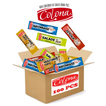 Carton-100-sticks-assortiment-kecthup-moutarde-mayonnaise-salade-COLONA