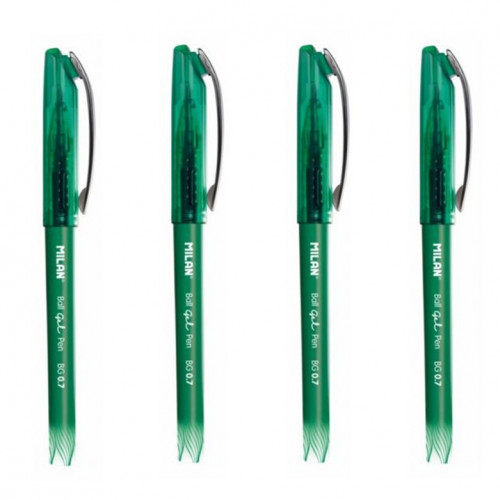 Sachet-de-4-stylos-à-bille-encre-gel-verte-MILAN