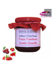 BAUDRY-confiture-4 fruits rouges-pot-en-verre-250-g