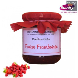 BAUDRY-confiture-fraise framboisée-pot-en-verre-250-g
