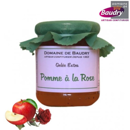 BAUDRY-gelée-pomme-à-la-rose-pot-en-verre-250g