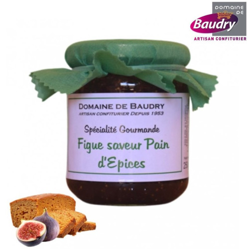 BAUDRY-spécialité-gourmande-figue-saveur-pain-d'épices-pot-en-verre-250g