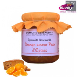 BAUDRY-spécialité-gourmande-orange saveur pain d'épices-pot-en-verre-250-g