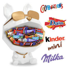 Statue chien Bulldog blanc...