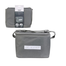 Lunch bag fraîcheur gris zippé