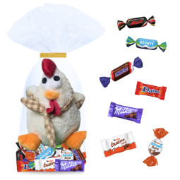 Petite peluche poule beige...