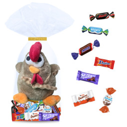 Petite peluche poule brune...