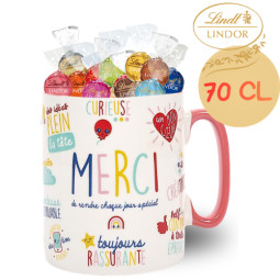 Mug 70cl "MERCI" + 40 LINDOR