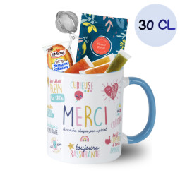 Mug 30cl "MERCI" + Thés,...