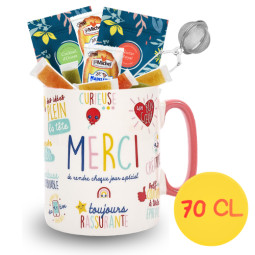 Mug 70cl "MERCI" + Thés,...